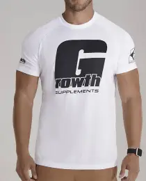 Camiseta de treino Dry-Fit Cor Branca com Gzão - Growth Supplements