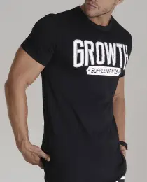 CAMISETA PREMIUM LONG CAIXA ALTA PRETA - GROWTH SUPPLEMENTS