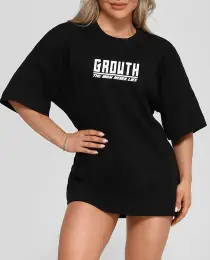 CAMISETA PRETA GROWTH OVERSIZED ONE MORE REP - GROWTH SUPPLEMENTS