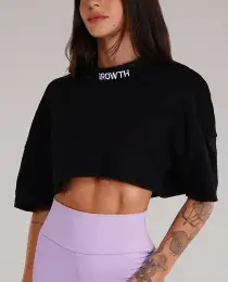 CROPPED GROWTH OVERSIZED PRETO COM LILÁS - GROWTH SUPPLEMENTS