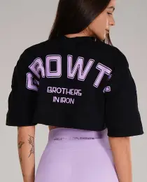 CROPPED GROWTH OVERSIZED PRETO COM LILÁS - GROWTH SUPPLEMENTS