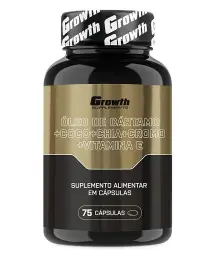 Óleo de Cártamo + Coco + Chia + Cromo + Vit. E (75 caps) - Growth Supplements