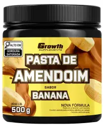 Pasta de Amendoim Sabor Banana 500g - Growth Supplements