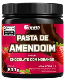 Pasta de Amendoim Sabor Chocolate com Morango 500g - Growth Supplements