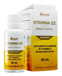 VITAMINA D2 VEGANO 20ML SABOR MENTA - GROWTH SUPPLEMENTS