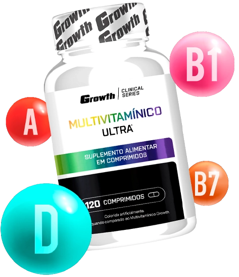 Como suprir estas necessidades diárias de Vitaminas e Minerais? Growth Supplements