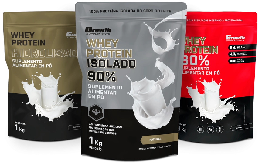 Whey Protein Growth Supplements - Hidrolisado, Isolado e Concentrado