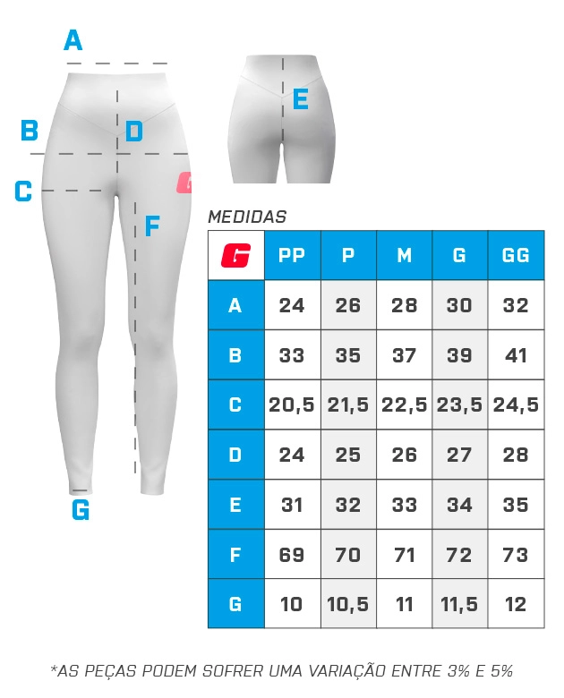 Tamanho da Legging - GROWTH SUPPLEMENTS